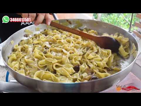 2kg di Pappardelle Cremose ai Funghi Porcini 🍄 Freschi Senza l'Uso della Panna nel padellone