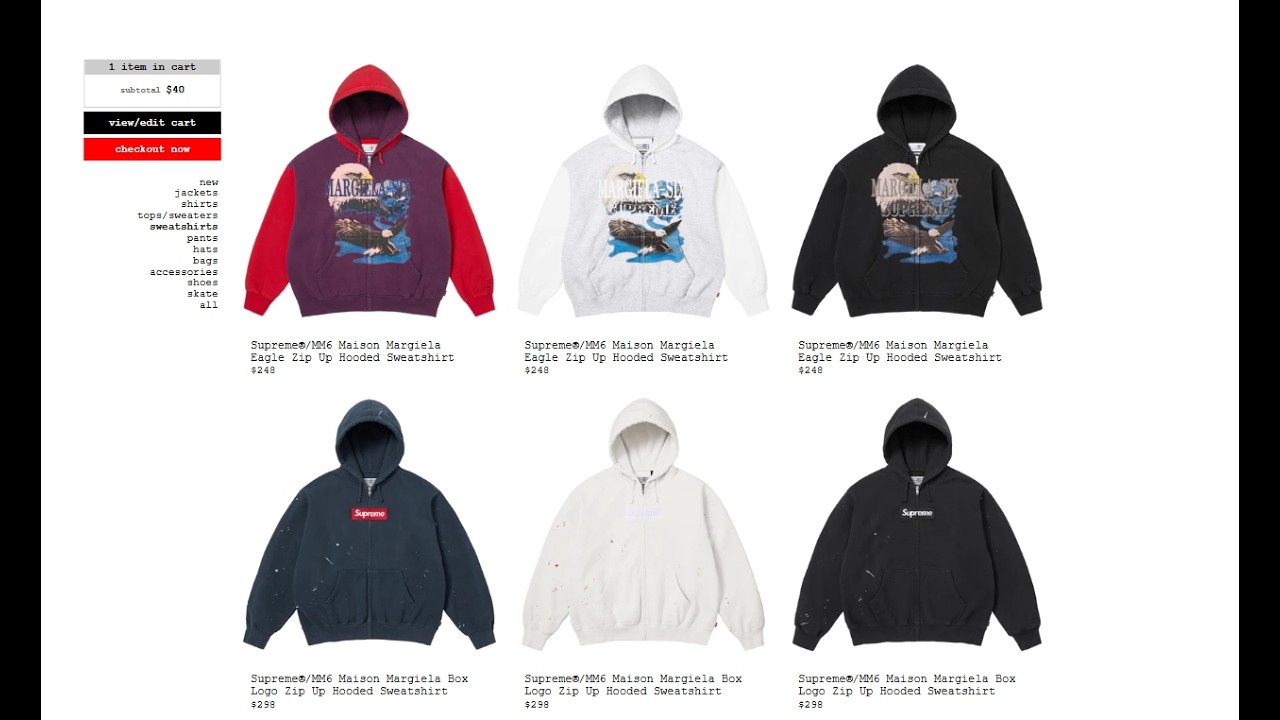 Copping the Supreme Maison Margiela Box Logo Zip Up! Supreme Week 4 Live cop