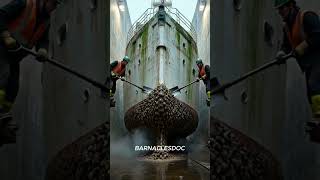 Cleaning a Giant Cruise Ship Wreck at Night #shorts