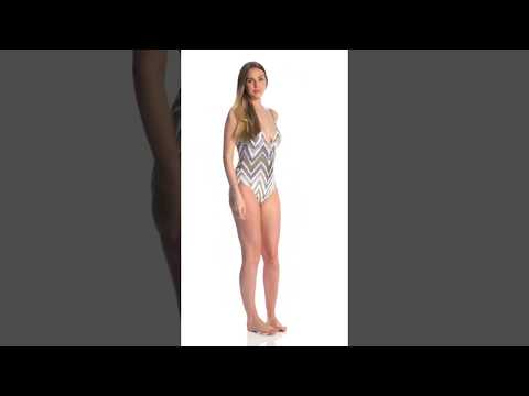 Gottex Couture Golden Sand Plunge One Piece Swimsuit | SwimOutlet.com