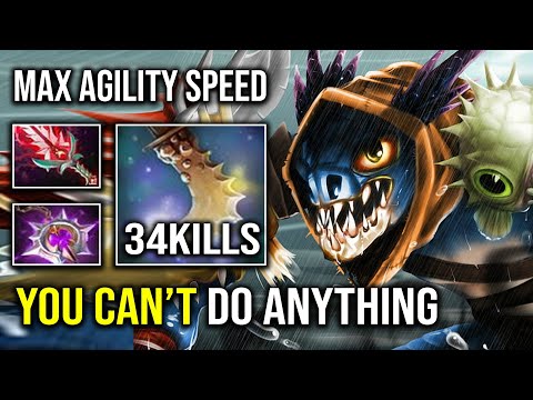 100% Disable Skill + Items Late Game Slark Super Carry with Nullifier Bloodthorn Dota 2