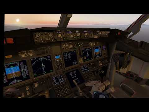 Rhodes LGRP approach and landing, cockpit view