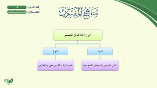 صورة 2- مناهج المفسرين (مشجر) | تفاسير الصحابة وأهم المدارس