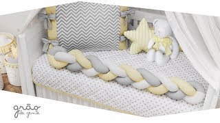 Quarto de Bebê Trança Chevron Amarelo | Grão de Gente