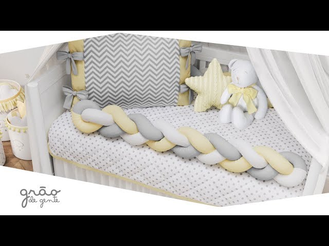 Quarto de Bebê Trança Chevron Amarelo | Grão de Gente