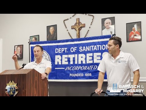 Barasch & McGarry speaks to NYC Dept of Sanitation Retirees Video Thumbnail