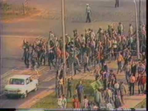 Polizeieinsatz gegen Demonstranten am 31. August 1982 bei Krakau. SFB Kontraste