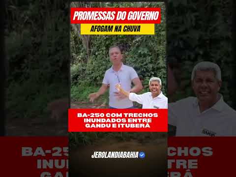 🚨 MAIS UM ABANDONO DO GOVERNO DO PT: BA-250 COM VÁRIOS TRECHOS ALAGADOS ENTRE GANDU E ITUBERÁ! 🚨