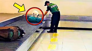 Ein Hund bellt einen Koffer an. Sicherheitsbeamte überprüften ihn und waren schockiert!
