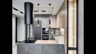 П-образная серая кухня в стиле лофт Проект 137 фото 6