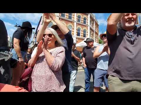 Galway band Oltimes busking at the Rory Gallagher International Tribute Festival Ballyshannon 2023