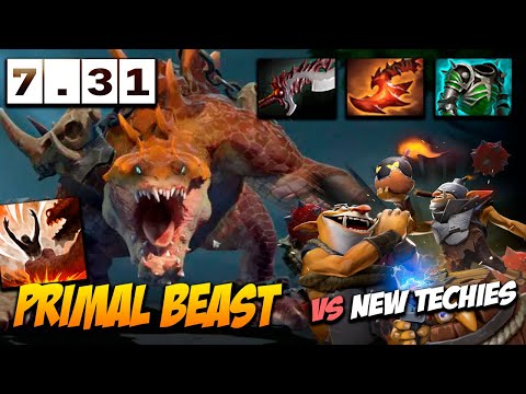 Patch 7.31 Primal Beast vs New Techies Dota 2 Full Gameplay