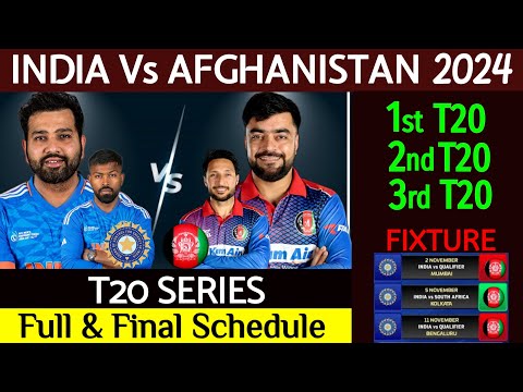 India Vs Afghanistan T20 Series 2024 - Final Schedule | Ind Vs Afg T20 Series 2024 Final Fixture |