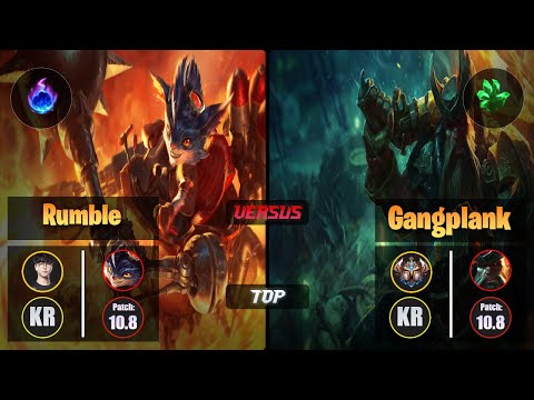 Roach RUMBLE (Top) [Arcane Comet] VS GANGPLANK - Challenger KR Patch 10.8