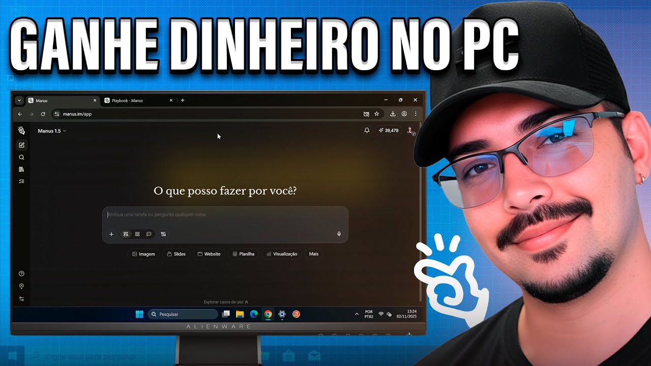 GANHE DINHEIRO no PC 💻 (IA cria Imagens, Sites e Vídeos PRA VOCÊ!) Manus 1.5