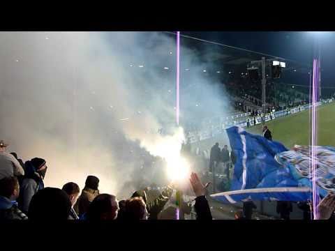 16.02.2011, VfR Aalen vs. F. C. Hansa Rostock (Pyros im Gästeblock)