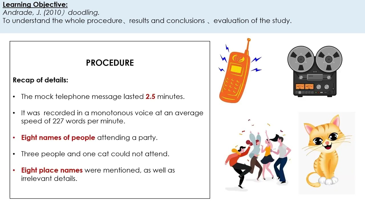 Alevel psychology  Andrade doodling