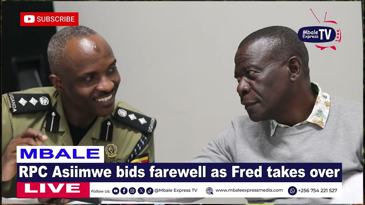 Outgoing RPC Elgon SSP Asiimwe and Over Office to New RPC Bangambaki Alfred 