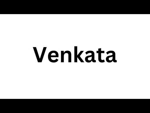 How to pronounce the Indian name Venkata like a native speaker.