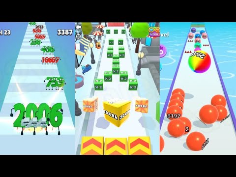 PARIS Adventure [2048h-Level Mode] Jelly Run 2048 vs Ball Run 2048 vs Number Leveling Merge Warriors