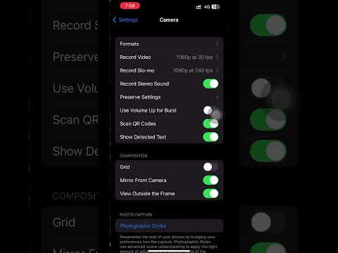 Turn On/Off Camera Gridlines for take Perfect Picture #shorts #apple #ios #ytshorts