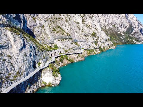 The most beautiful suspended cycle path in Europe! Limone del Garda, Lake Garda