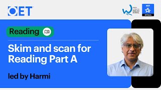 Live class with WLES: OET Reading - Skim and Scan for Reading Part A