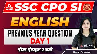 SSC CPO 2022 | SSC CPO English Classes by Swati tanwar | Previous Year Question Day-1