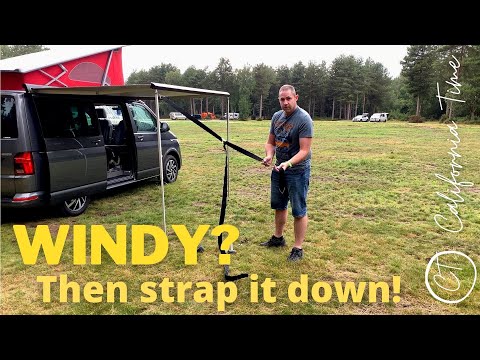 Camper Awning Tie Down & Hold Down Straps on a VW California