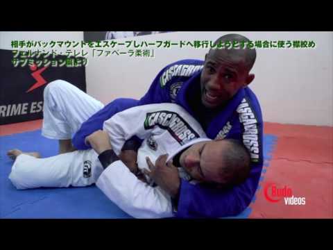相手がバックマウントをエスケープしハーフガードへ移行しようとする場合に使う襟絞め フェルナンド・テレレ「ファベーラ柔術」 サブミッション編より