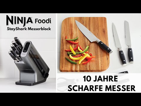 Ninja Foodi StaySharp-Messerblock mit Schleifer, schwarz/silber video preview