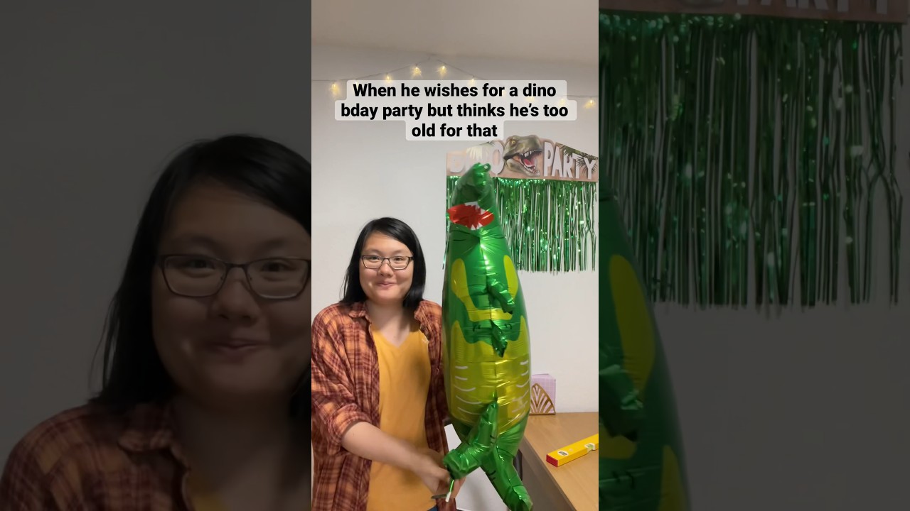 When he wishes for a dinosaur theme party