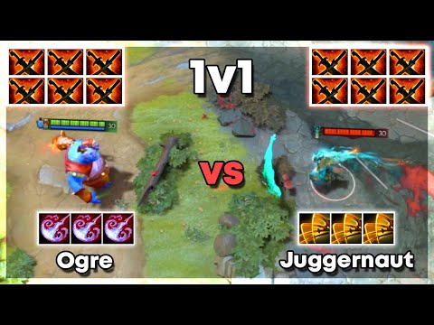 6x Sange and Yasha Ogre  vs 6x Sange and Yasha Juggernaut - Dota 2 1v1
