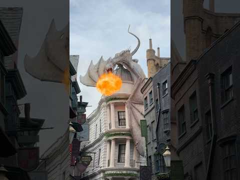 Fire-breathing Dragon guards Gringott's Bank - Harry Potter - Universal Studios Florida #shorts