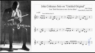 John Coltrane - "Untitled Original" Transcription/Play along