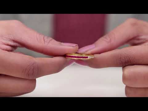 Red Ruby and Precious Diamond Eternity Ring