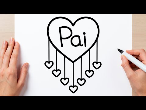 COMO DESENHAR UM CORAÇÃO PARA O DIA DOS PAIS