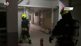 Üst Katları Otel Olarak Kullanılan İş Merkezinde Çıkan Yangın Ekipleri Harekete Geçirdi