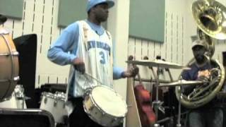 Rebirth Brass Band drum workshop w/Keith Frazier + Derrick Tabb: "Talkin' Loud"