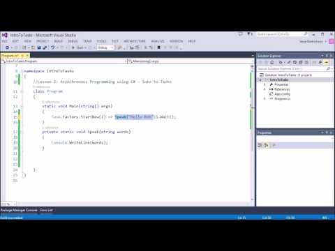 Asynchronous Programming using C#: Lesson 2 - Intro to Tasks
