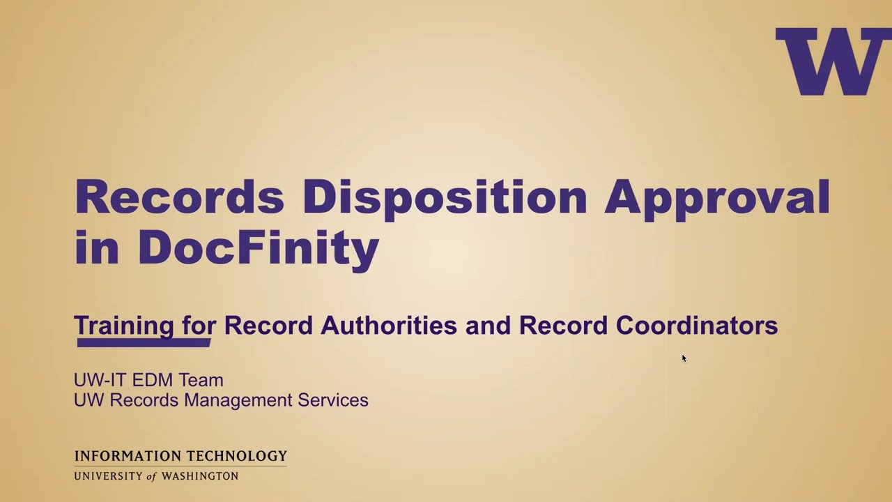 Records Disposition Approval in DocFinity