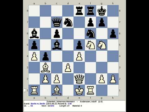 Zukertort, Johannes Hermann vs Anderssen, Adolf | Berlin Chess Match 1871, Germany R4