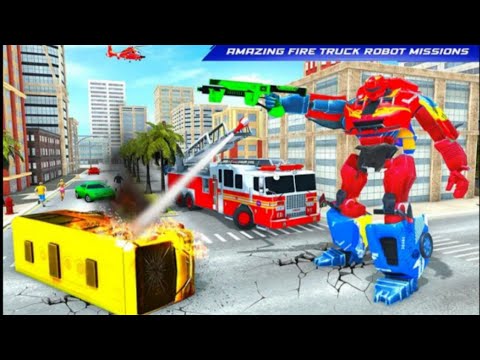 Firefighter Robot Transforming Truck Robot Games