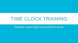 Time Clock Plus Training - How to Use the Time Clock