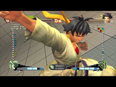 SSF4:AE 2012 -- Xbox Live -- Strafefire (Juri) vs. Soup or Visor (Makoto) | Part 3