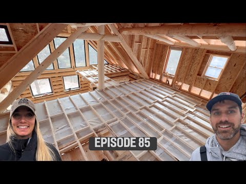 Off Grid Log Home Build- Floor Joists and Blocking install! Sub zero temperatures! 🥶