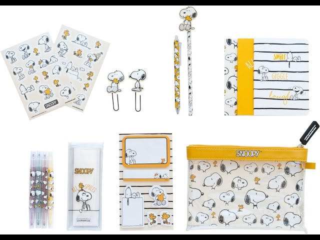Vídeo relacionado con Set de papelería Snoopy - Estuche con material papeleria - Pack papelería/Kit material escolar - Set papelería Snoopy - Estuche escolar