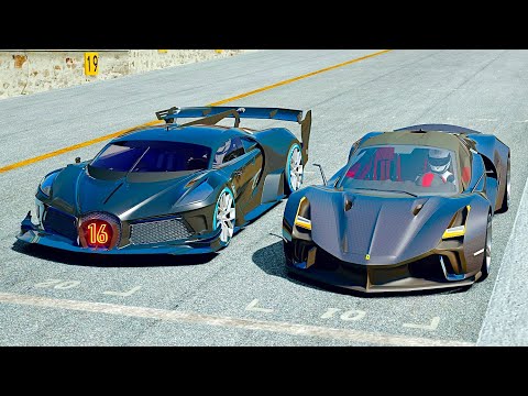 Bugatti Black Devil Concept vs Ferrari Stallone 2021 MEGA DRAG RACE at 24 KM Straight Road