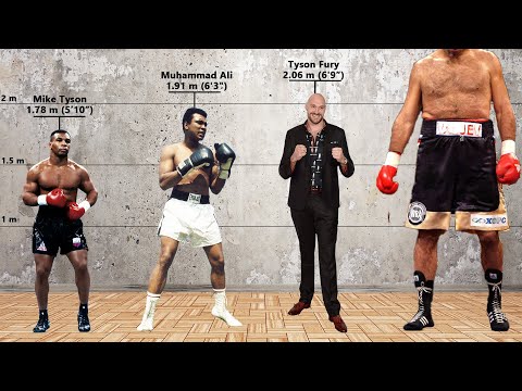 All Boxing Heavyweight Champion Size Comparison ( From 1885 to 2024)