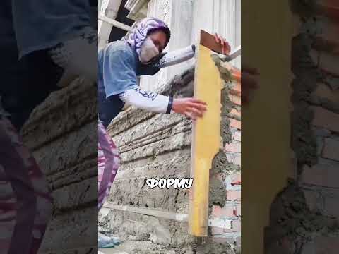 Как он делает такие идеальные изгибы из цемента? 🤯🧱